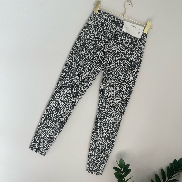 FRAME Denim Le High Animal Print Skinny Jeans In Noir Multi Sz 24 - Picture 10 of 10
